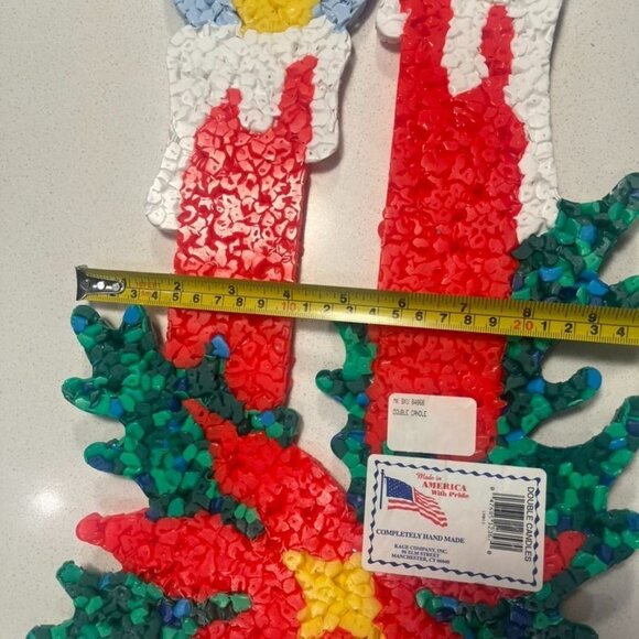 Retro1970s Popcorn Plastic Candle Wall Hanging Christmas Decoration New - Picture 4 of 4